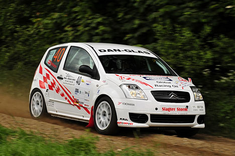 Kristian og Allan på 2. pladsen i DM mini rally